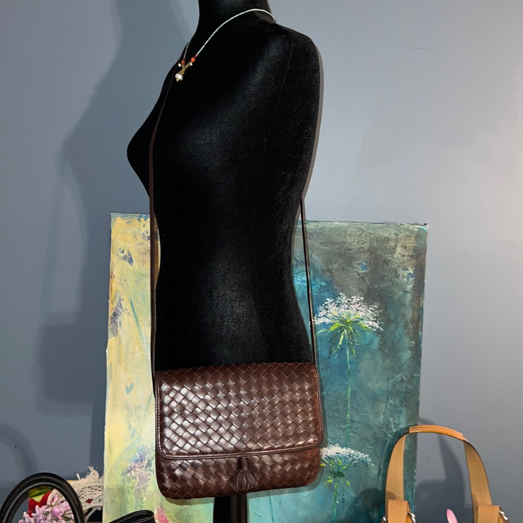 Vintage Bottega Veneta Woven Leather Crossbody